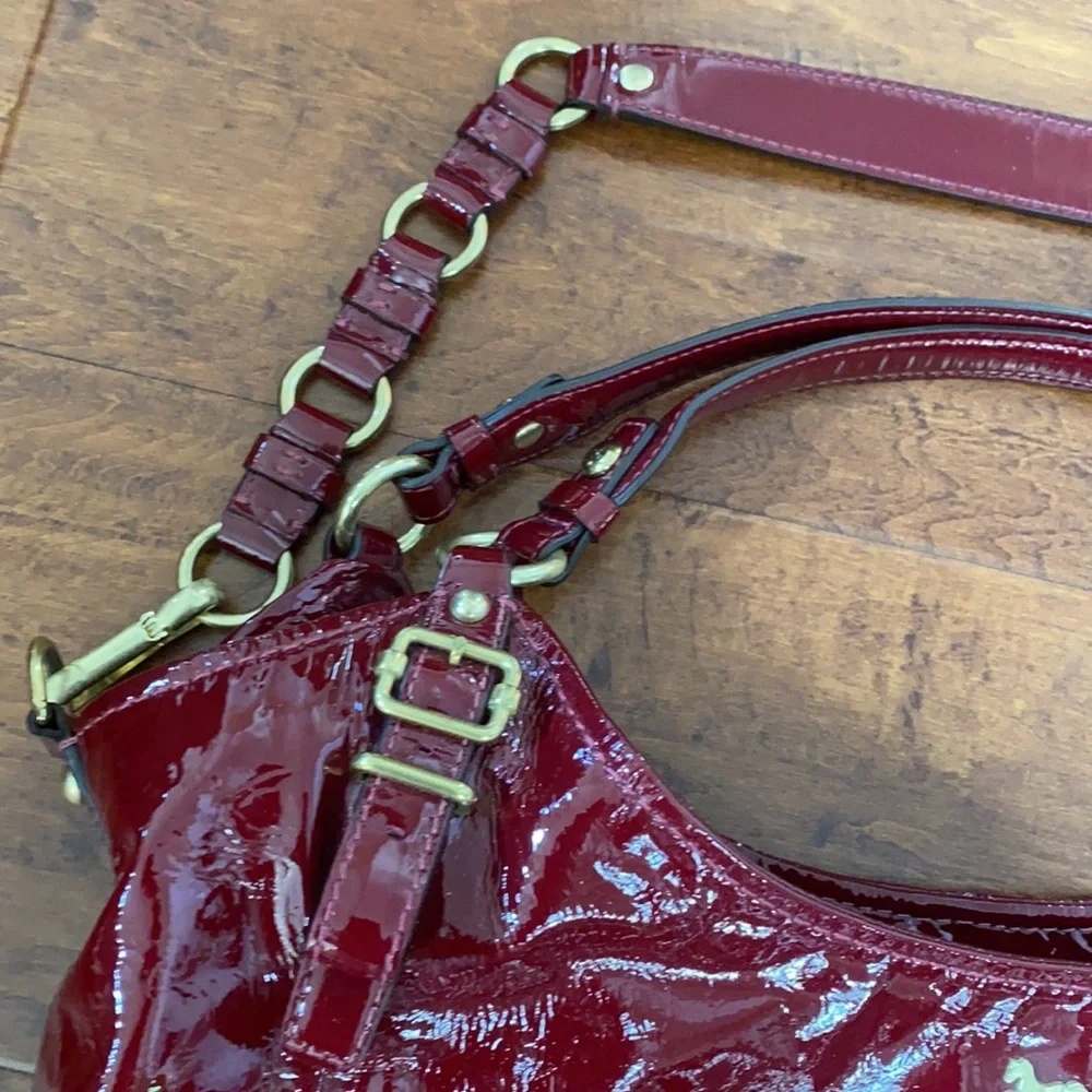 Coach Madison Burgundy Patent Leather Satchel - Picture 4 of 15